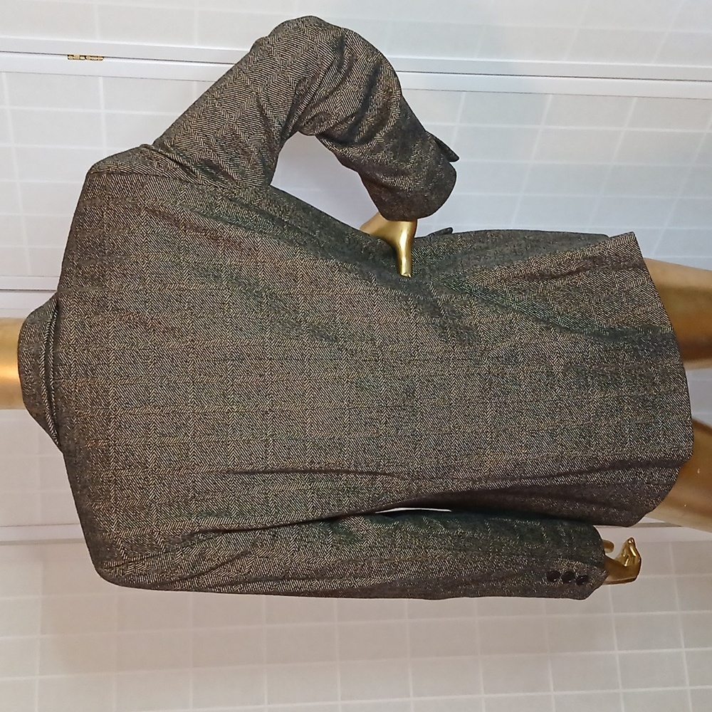 Armani Collezioni Cashmere Houndstooth Brown Women's Blazer - Picture 3 of 8